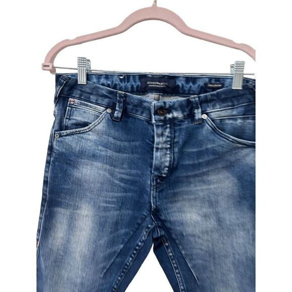 Scotch & Soda Five Pocket Whisker Detail Amsterdam Blauw Phaidon Jeans Size 28 - Picture 3 of 14